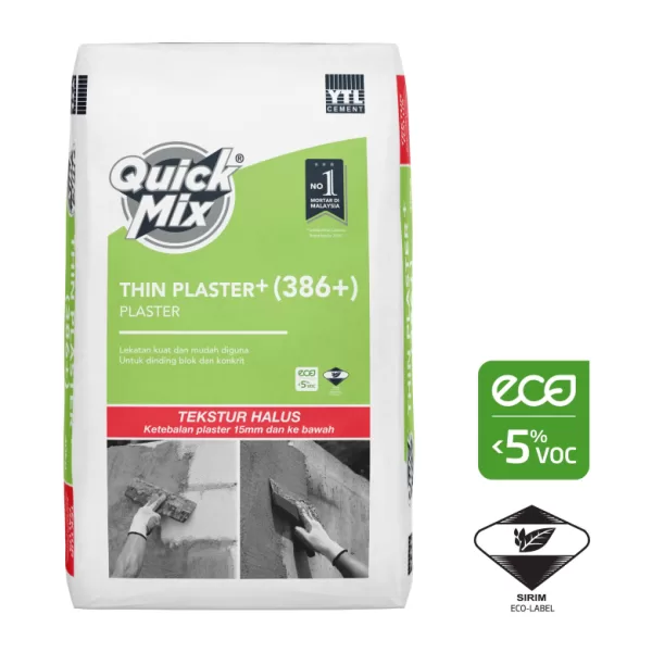 YTL Quick Mix Thin Plaster 386+ 40KG (External) YTL Quick Mix Thin Plaster 386+ 40KG (External)