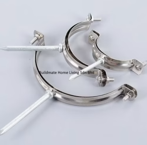 Stainless Steel Pipe Clamp With Nail(For UPVC Pipe)